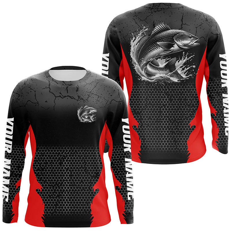 Personalized Redfish Fishing, Redfish Long Sleeve Tournament Fishing |Red