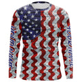 Personalized American Flag Long Sleeve Fishing Uv Protection, Patriotic Fishing Apparel