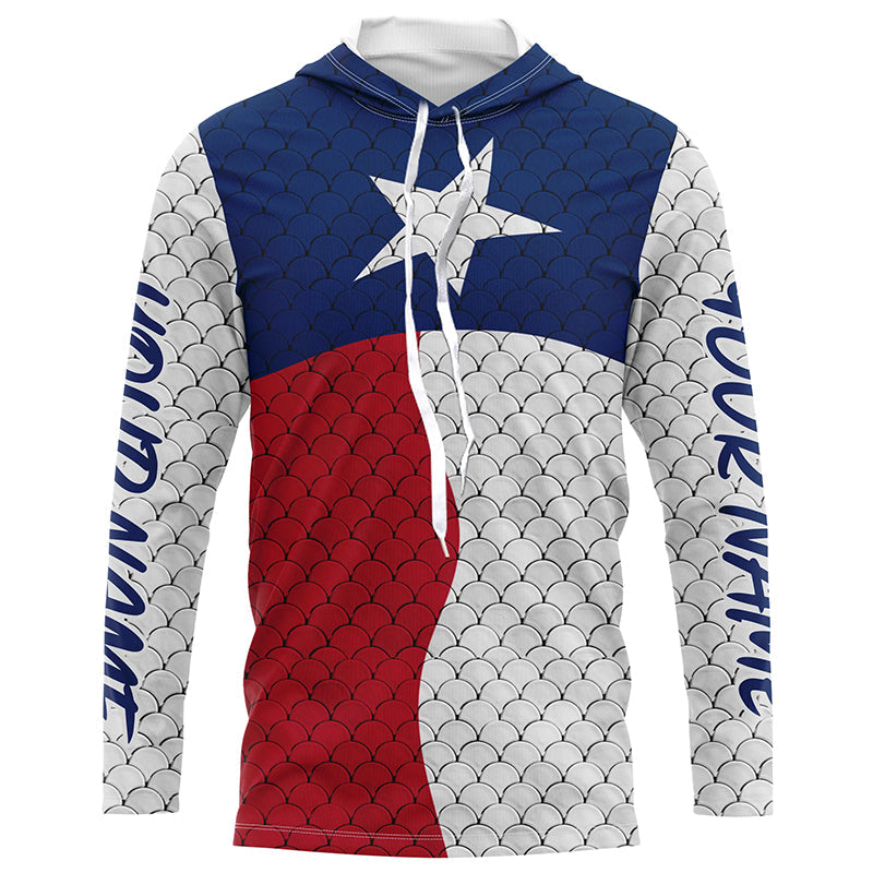 Personalized Texas Flag Long Sleeve Fishing Uv Protection, Patriotic Fishing Apparel
