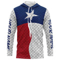 Personalized Texas Flag Long Sleeve Fishing Uv Protection, Patriotic Fishing Apparel
