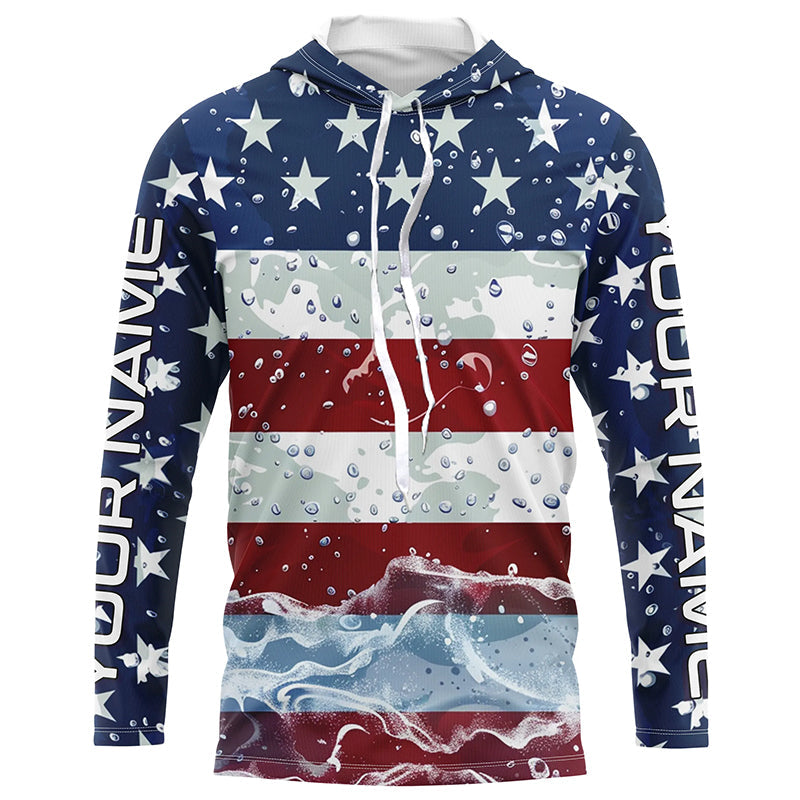 American Flag Custom Long Sleeve Uv Protection Fishing, Patriotic Fishing