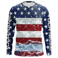 American Flag Custom Long Sleeve Uv Protection Fishing, Patriotic Fishing