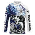 Custom Walleye Fishing, Walleye Long Sleeve Performamce Fishing Adult And Kid | Blue