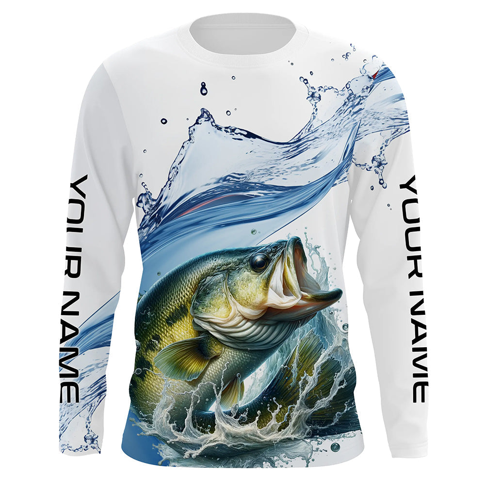 Largemouth Bass Fishing Custom Long Sleeve Tournament Fishing, Bass Fishing