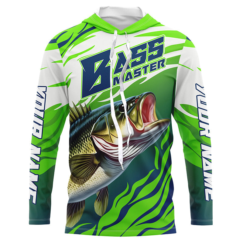 Personalized Bass master Fishing, Largemouth Bass Long sleeve performance Fishing
