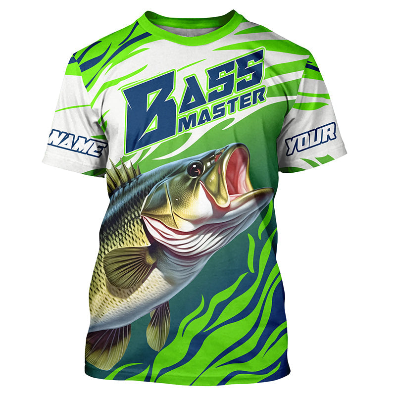 Personalized Bass master Fishing, Largemouth Bass Long sleeve performance Fishing