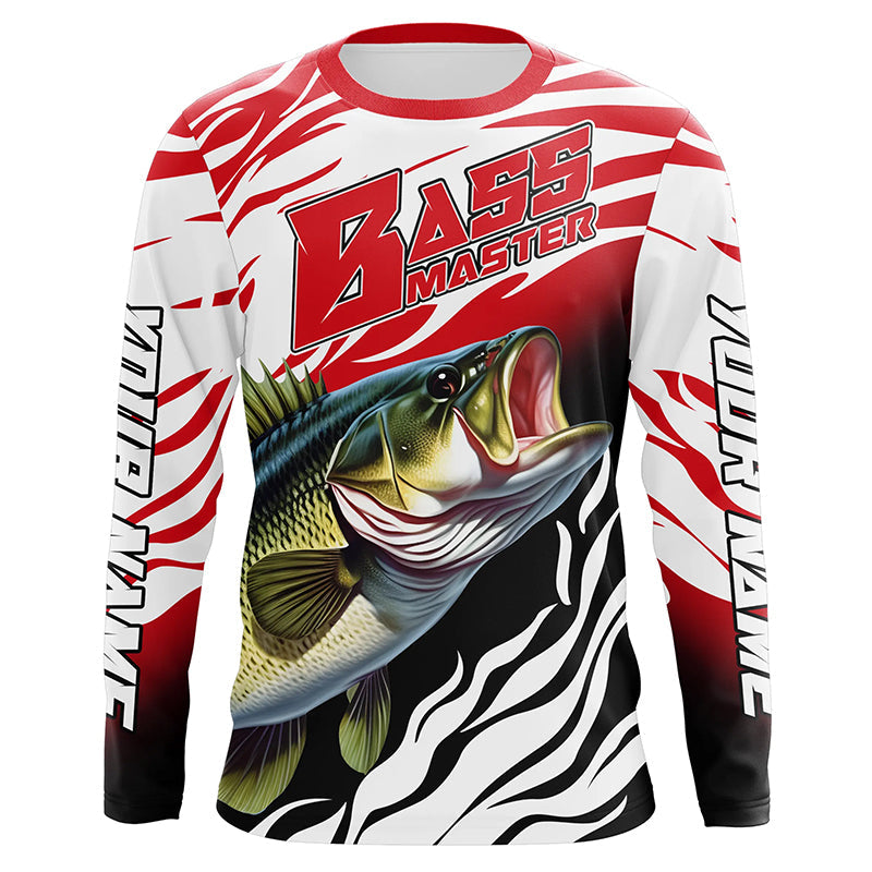 Personalized Bass master Fishing, Largemouth Bass Long sleeve performance Fishing