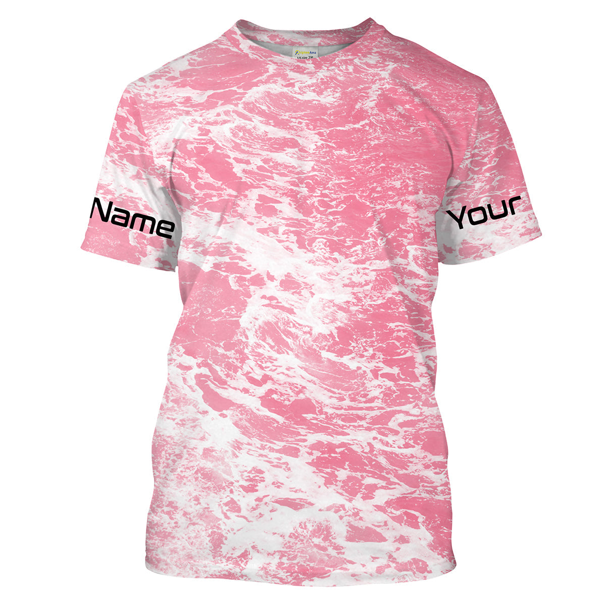 Custom Saltwater Long sleeve Fishing UV Protection, Sea wave camo Fishing | pink