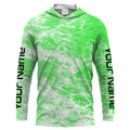 Custom Saltwater Long sleeve Fishing UV Protection, Sea wave camo Fishing | green