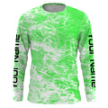 Custom Saltwater Long sleeve Fishing UV Protection, Sea wave camo Fishing | green