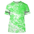 Custom Saltwater Long sleeve Fishing UV Protection, Sea wave camo Fishing | green
