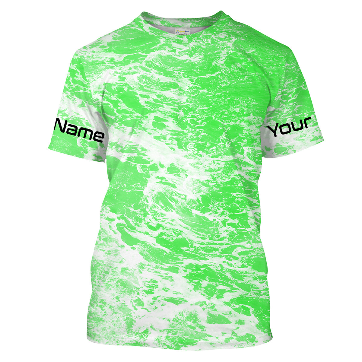 Custom Saltwater Long sleeve Fishing UV Protection, Sea wave camo Fishing | green