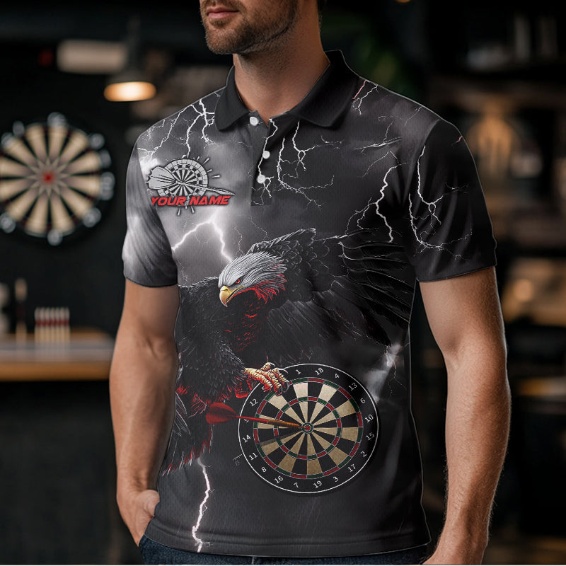 Custom Thunder Lightning Red Eagle Dart Quarter-Zip, Dart Team With Name
