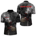Custom Thunder Lightning Red Eagle Dart Quarter-Zip, Dart Team With Name