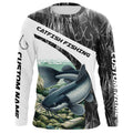 Gray Camo Custom Catfish Fishing Long Sleeve Fishing, Catfish Fishing