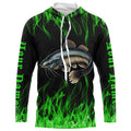 Catfish Fishing Custom Long Sleeve Fishing, Green Flame Catfish Fishing Tournament