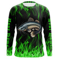 Catfish Fishing Custom Long Sleeve Fishing, Green Flame Catfish Fishing Tournament