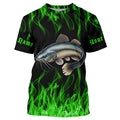 Catfish Fishing Custom Long Sleeve Fishing, Green Flame Catfish Fishing Tournament