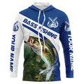 Custom Bass Fishing Long Sleeve Tournament Fishing, Bass Performance Fishing | Blue