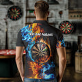 Custom Blue And Orange Flame Dart Quarter-Zip, Fire Dart Dart Team