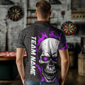 Black And Purple Flame Skull Custom Dart Quarter-Zip, Fire Dart Team
