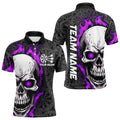 Black And Purple Flame Skull Custom Dart Quarter-Zip, Fire Dart Team