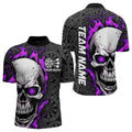 Black And Purple Flame Skull Custom Dart Quarter-Zip, Fire Dart Team
