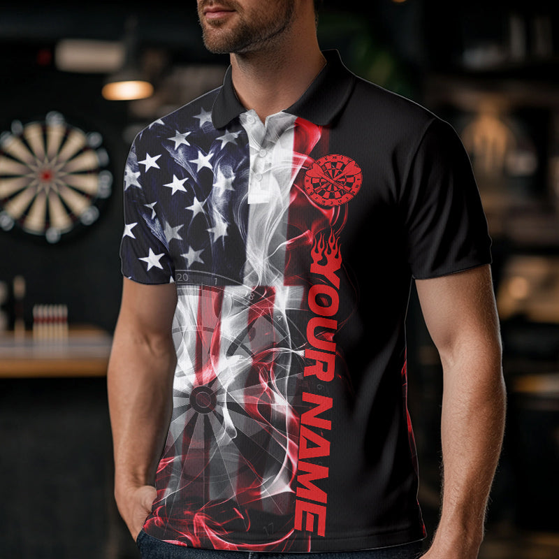 Custom Ameircan Flag Flame US Dart Quarter-Zip, Patriotic Dart Team