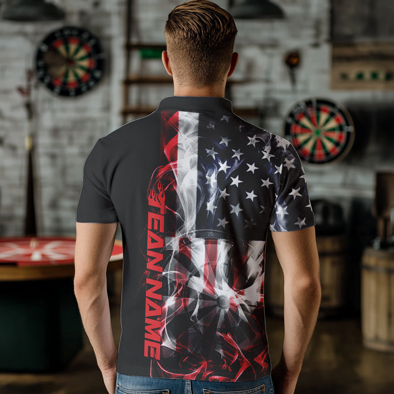 Custom Ameircan Flag Flame US Dart Quarter-Zip, Patriotic Dart Team