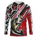 Black And Red Bass Long Sleeve Tournament Fishing, Custom Bass Fishing