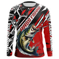 Black And Red Bass Long Sleeve Tournament Fishing, Custom Bass Fishing