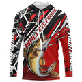 Black And Red Walleye Long Sleeve Tournament Fishing, Custom Walleye Fishing