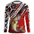 Black And Red Walleye Long Sleeve Tournament Fishing, Custom Walleye Fishing