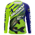 Musky Custom Long Sleeve Tournament Fishing, Muskie Fishing | Green And Blue