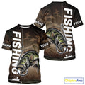 Brown Camouflage Fish Hook Custom Largemouth Bass Long Sleeve Hooded Tournament Fishing