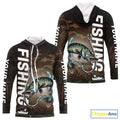 Brown Camouflage Fish Hook Custom Pike Long Sleeve Hooded Tournament Fishing