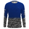 Custom Blue Fishing camo Long Sleeve performance Fishing, UV Protection Fishing apparel