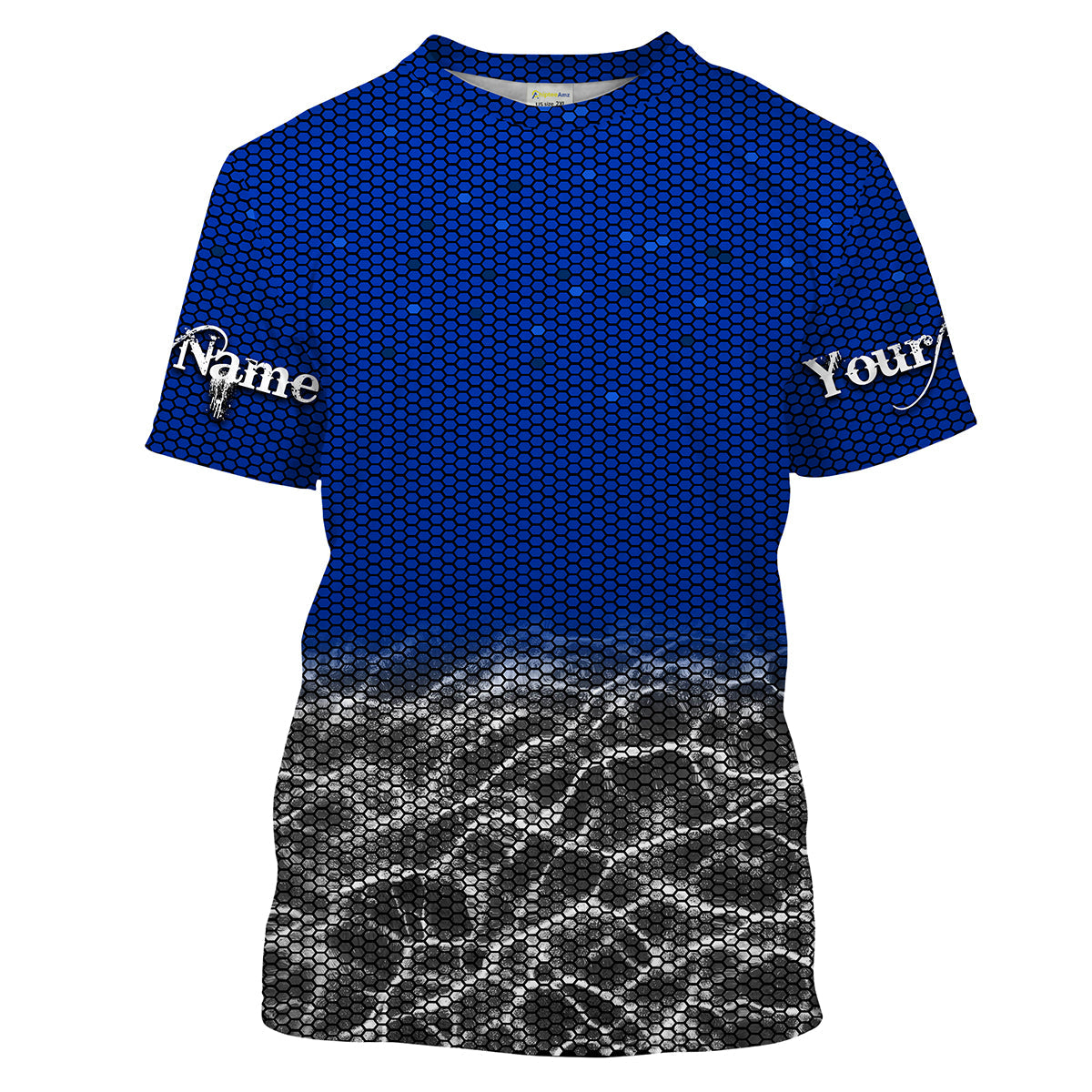 Custom Blue Fishing camo Long Sleeve performance Fishing, UV Protection Fishing apparel