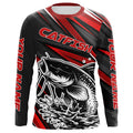 Black And Red Catfish Fishing, Custom Catfish Fishing Long Sleeve Fishing