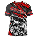 Black And Red Catfish Fishing, Custom Catfish Fishing Long Sleeve Fishing