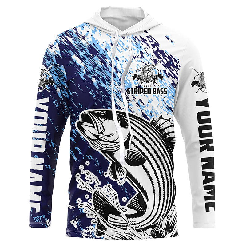 Striped Bass Fishing Custom Long Sleeve Performance Fishing, Striper Fishing | Blue