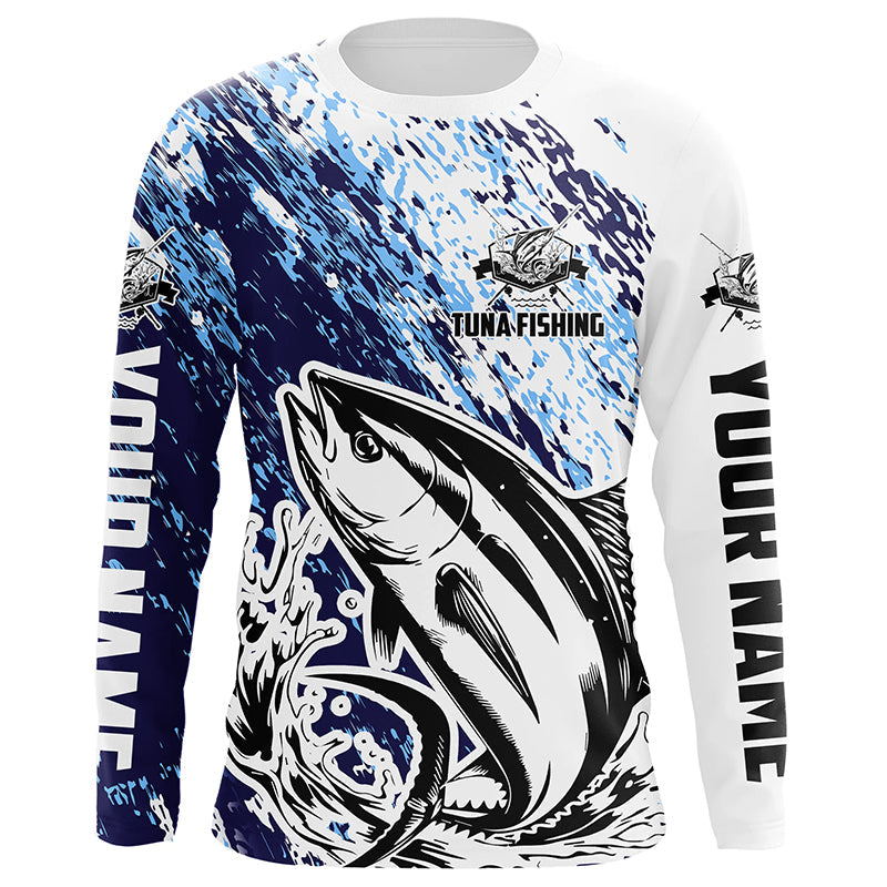 Tuna Fishing Custom Long Sleeve Performance Fishing, Tuna Saltwater Fishing