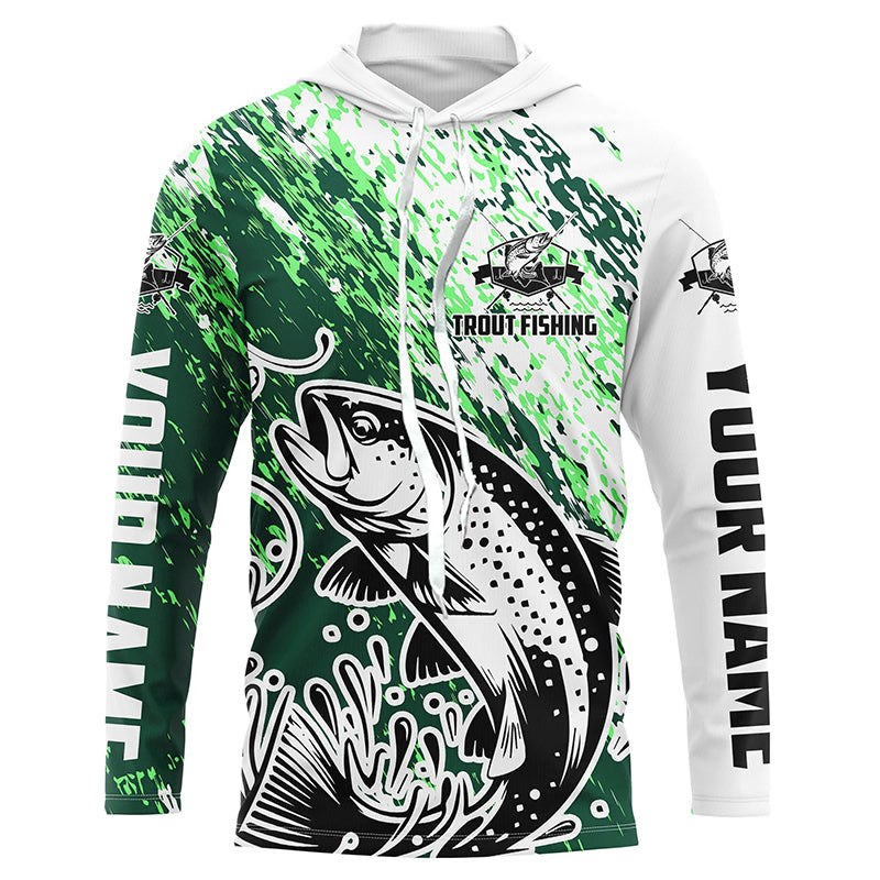 Custom Trout Fishing, Trout Tournament Long Sleeve Fishing And Women | Green