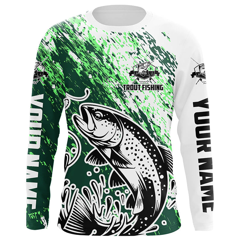 Custom Trout Fishing, Trout Tournament Long Sleeve Fishing And Women | Green