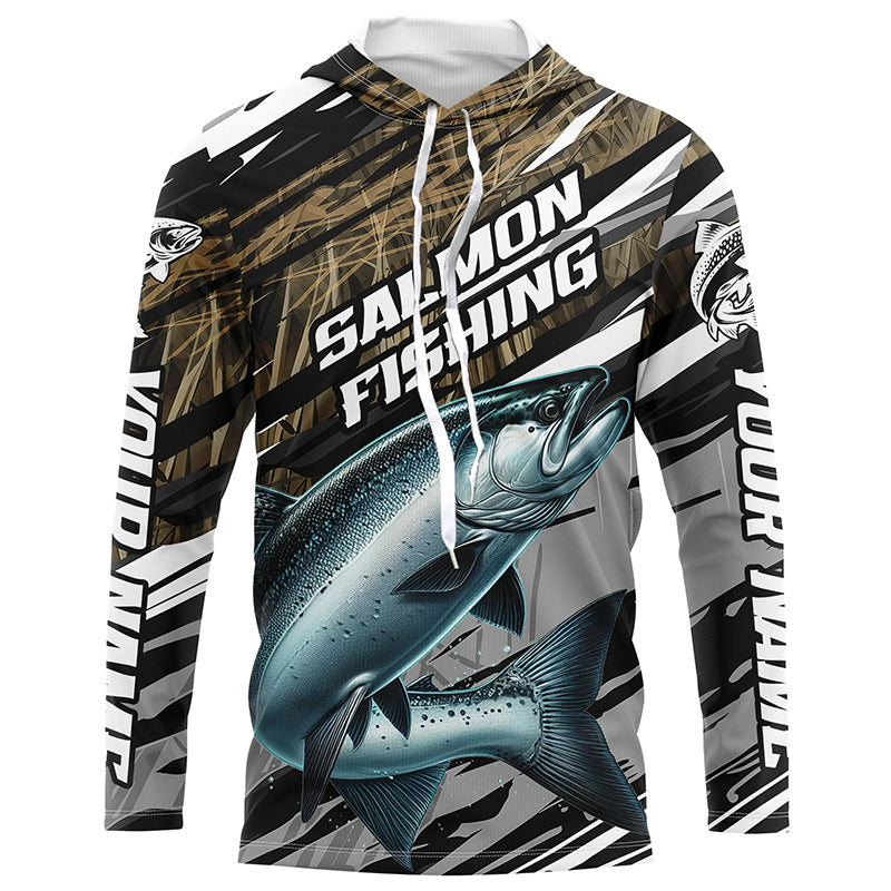 Chinook Salmon Fishing Camo Long Sleeve Fishing, Custom King Salmon Fishing