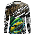 Personalized Mahi Mahi Fishing Long Sleeve Performance, Mahimahi Fishing Camo