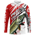 Northern Pike Fishing Custom Long Sleeve Tournament, Pike Fishing | Red