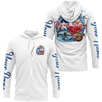 Custom Texas Slam Long Sleeve Fishing, Texas Trio Redfish, Trout, Flounder Fishing