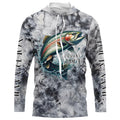 Gray Tie Dye Camo Custom Rainbow Trout Fly Fishing, Trout Long Sleeve Fishing
