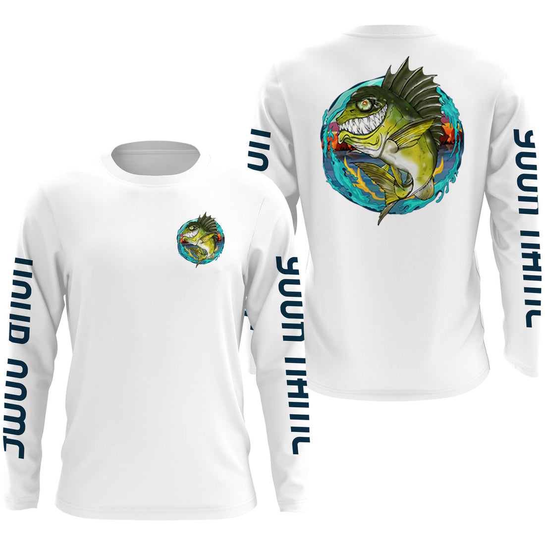 Custom Angry Bass Fishing, Largemouth Bass Long sleeve performance Fishing